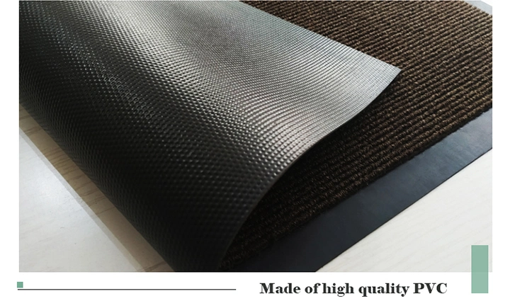 PVC Backing Nonwoven Surface Entrance Anti-Slip Double-Ribbed Door Mat