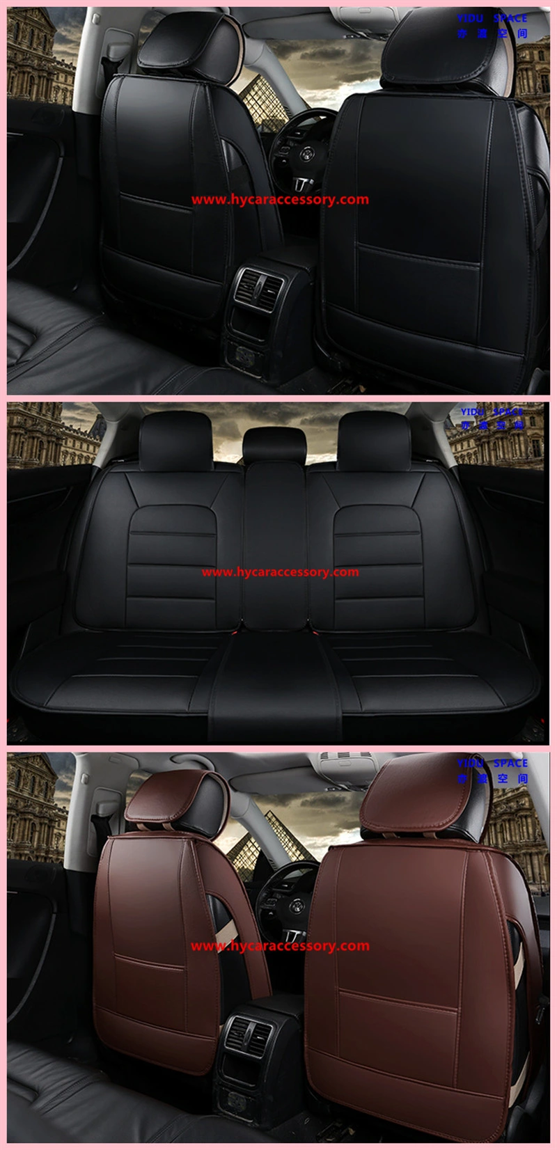 Wholesale All Weather Universal Beige PU Leather Auto Car Seat Cushion