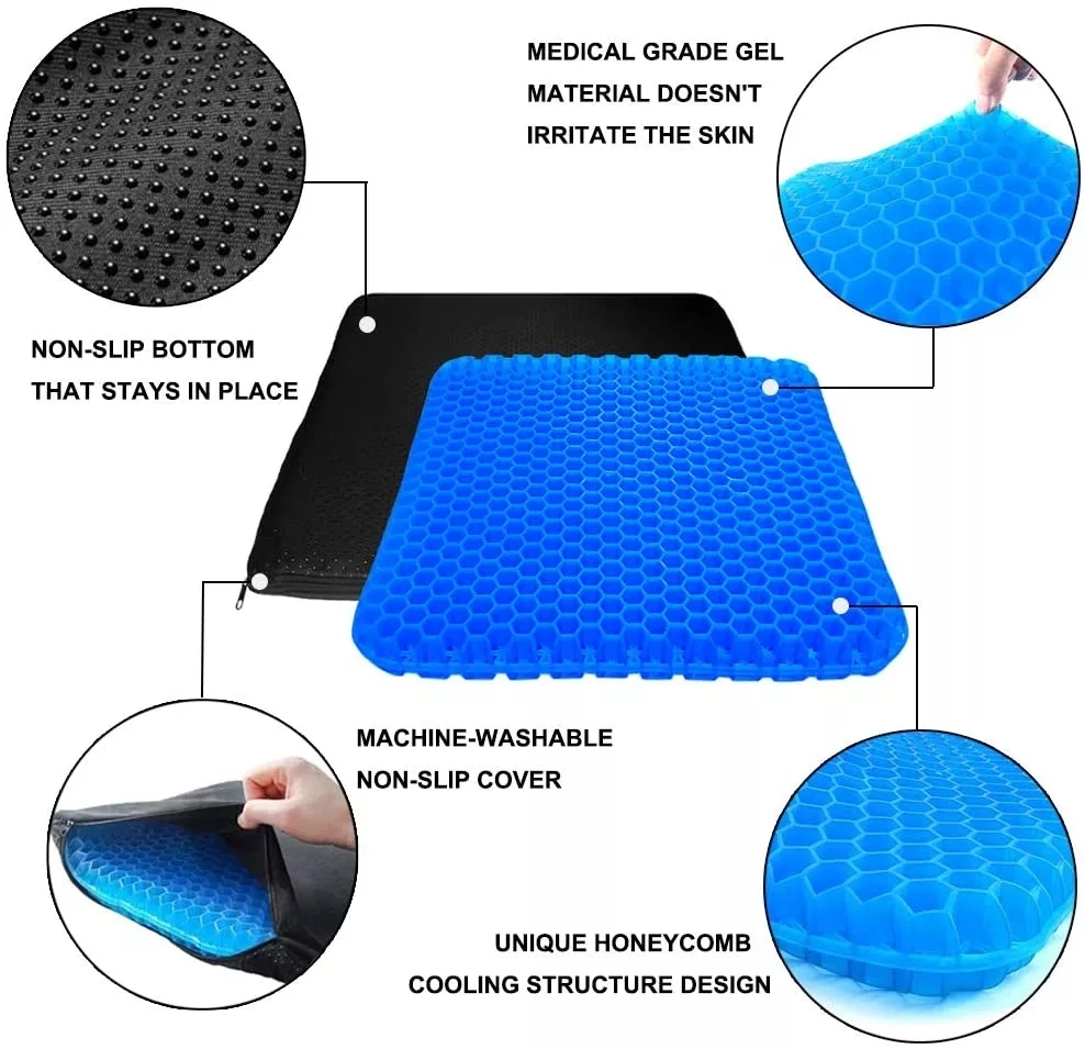 Manufacture 3D Ice Pad Sitting Gel Cushions Non-Slip Soft Comfortable TPE Gel Seat Egg Cushion