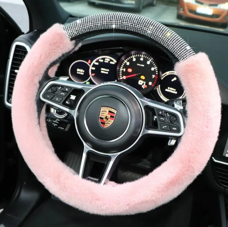 Cute Anti Slip Cover Plush New Universal Steering Wheel Handle Cover